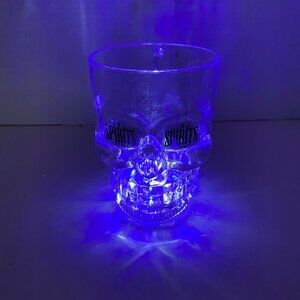 Spirits of Bourbon LED Flicker Blue Light-Up Skull Mug Battery Halloween READ